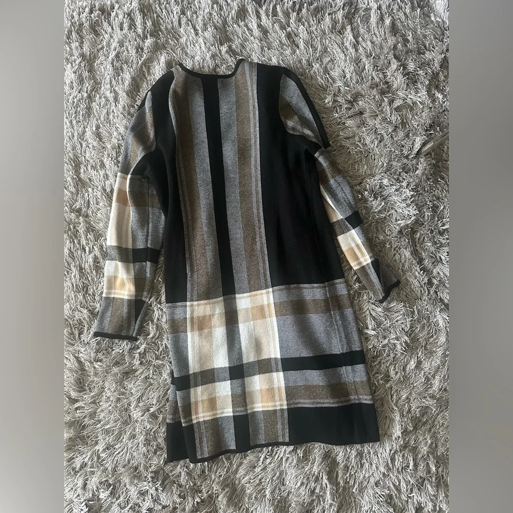 Plaid Open Front Cardigan - Picture 6 of 7